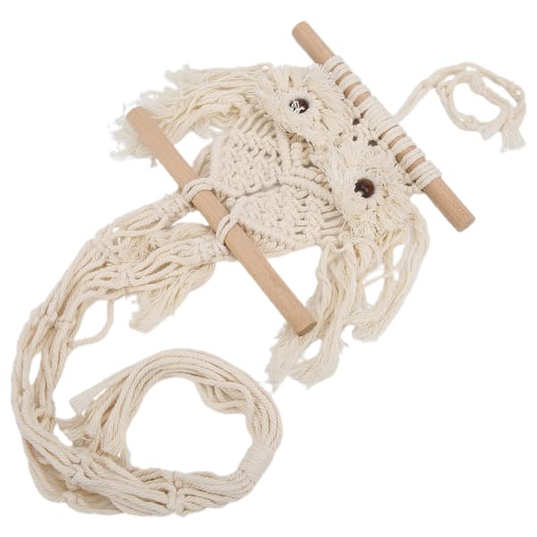 Väggbonad Bomull Boho Makramé Väv Tapestry för Vardagsrum Barnrum Kontor Beige