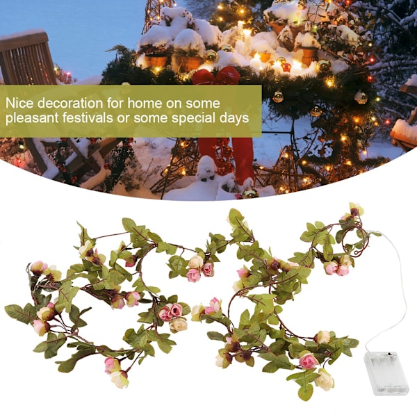 2,5 m Batteridrivna LED-Blomsterljusslingor för Jul, Bröllop, Fester och Heminredning
