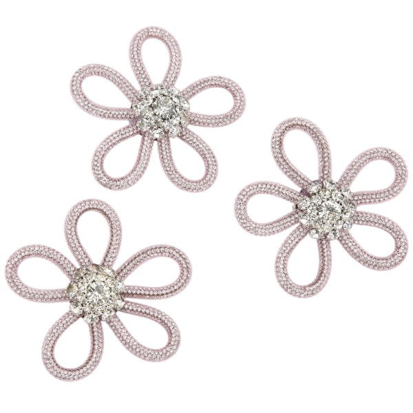 3 stk Skobrosje Søte farger 6cm Rhineston Bred Blomsterform Klær Brosje for Sko Veske BryllupskjoleRosa Mesh Hvit Rhinestone