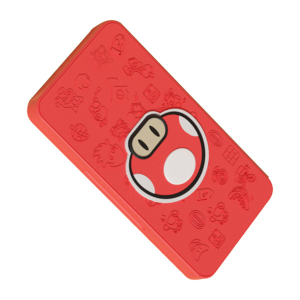 Spillkortveske med 24 spor, 3D-preget, magnetisk, bærbar, ekstra stor, for Switch Mushroom Head