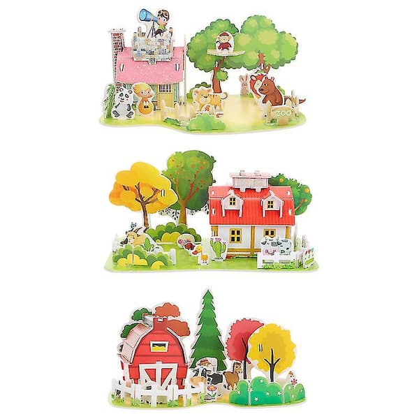 3-pack Pedagogiska Pussel för Barn