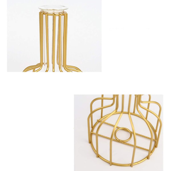(Sort) Ornamenter Nordic Iron Golden Hydroponic Vase Ornaments Stue Bord Ornamenter