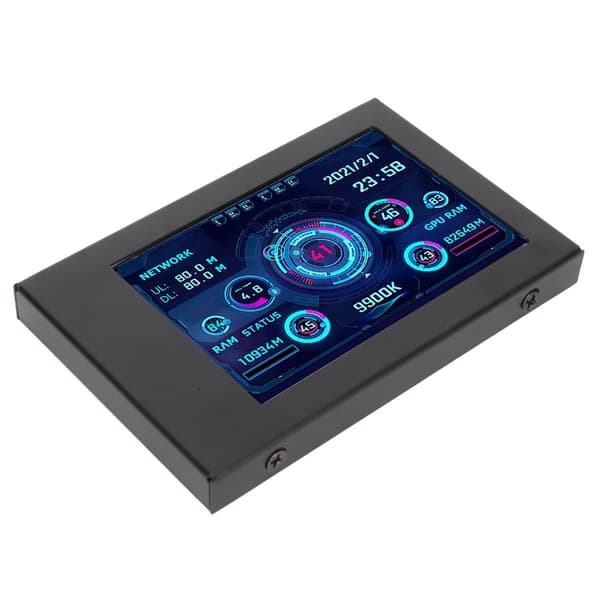 3,5 tums IPS USB PC CPU GPU RAM temperaturmonitor med dimbar display, automatisk avstängning, temaredigerare