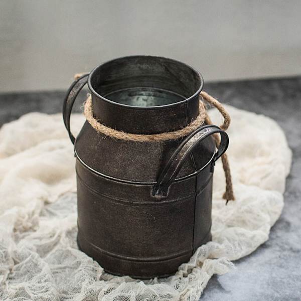 Hagemetallplantepotter Vintage Melkekrukke Blomsterbøtte Hengende Blomsterholder