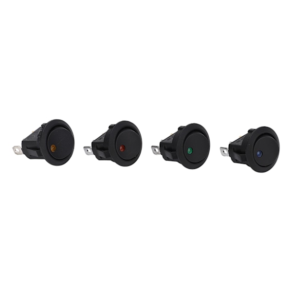 20-pack 12V 3-polig rund vippbrytare med LED - 2-läges på/av-växelspak för maskiner, hållbar ABS-konstruktion