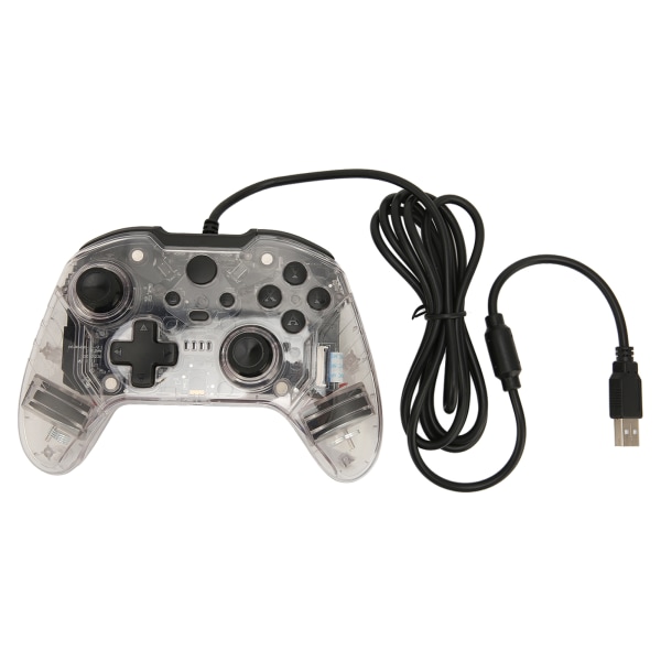 Kablet spilcontroller Dual Vibration RGB Transparent Shell Gamepad Joystick til Xbox PC Hvid