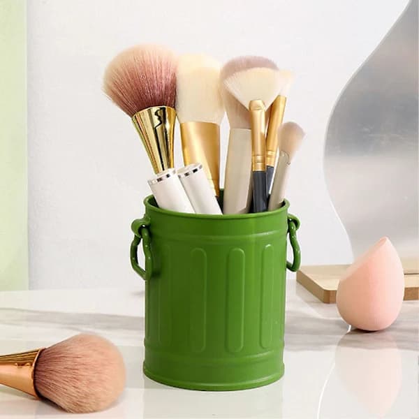 Retro Style Pencil Case, Large Capacity, Desktop Stationery Storage Box with Double Handles