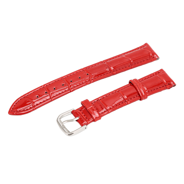 Rött konstläder armband för klocka med 18 mm stiftspänne - Svettbeständigt, luktbeständigt, universell passform för män och kvinnor