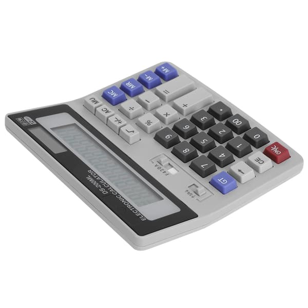 Solcelledrevet kalkulator 12 sifre LCD-skjerm Basic Office Standardfunksjon