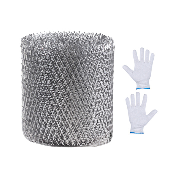 (Emballage størrelse 13*13*16cm, materiale: aluminium) Tagrende Beskyttelsesnet tagrende net havearbejde net bredde, 6 tommer X længde 6 meter