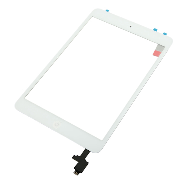IOS Mini 1 2 Tablet Touch Screen Digitizer Glasmontering med IC Chip Nøgle Integreret Klæbemiddel Hvid