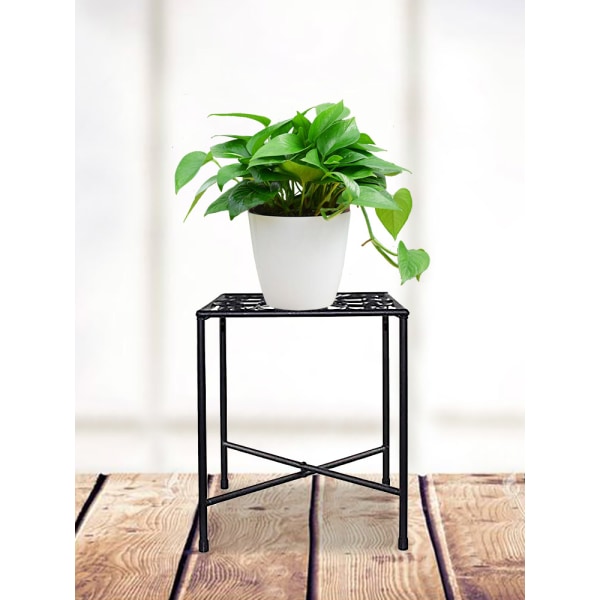 Rautakukkateline pothos monikerroksinen yksinkertainen mehevä olohuone sisätoimiston parveke tilaa säästävä kukkateline (yksi musta)