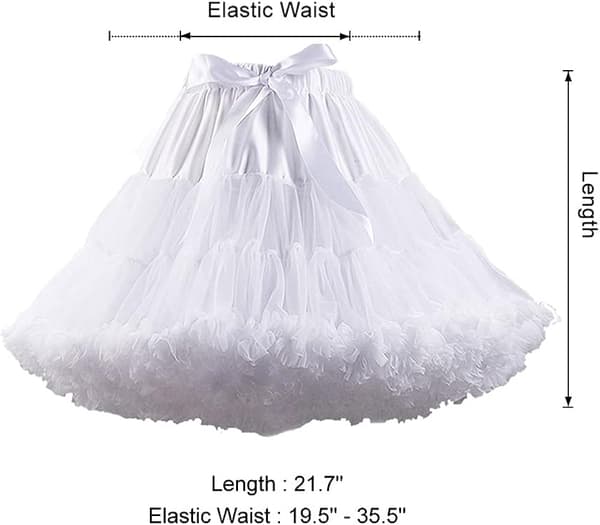 [BT02]Kvinders elastiske talje chiffon underkjole puffet tylskørt prinsesse balletdans underskørt