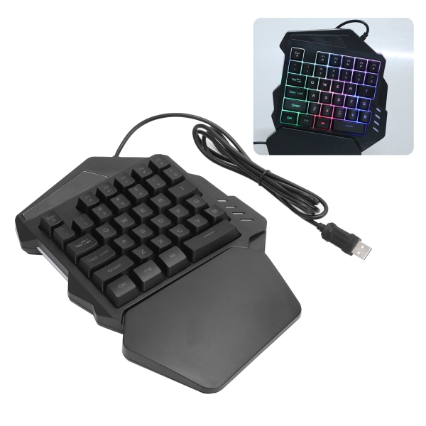 G94 OneHanded Gaming Keyboard USB Kablet RGB baggrundsbelyst 35 taster tastatur til computer (blandet lys)