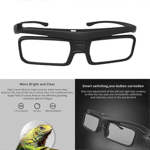 3D-briller 3D hjemmebiografprojektor 3D DLP Link Active Shutter-briller