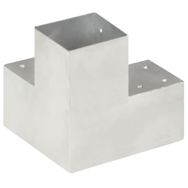 【bt02】vidaXL Post Brackets 4 pcs Y-shape Galvanized Metal 101x101 mm Silver Silver