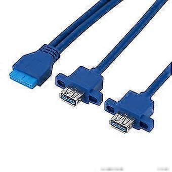 0,5 m USB3.0 19PIN til 2AF Front Hovedkort Panelmonteringskabel med Skruehull