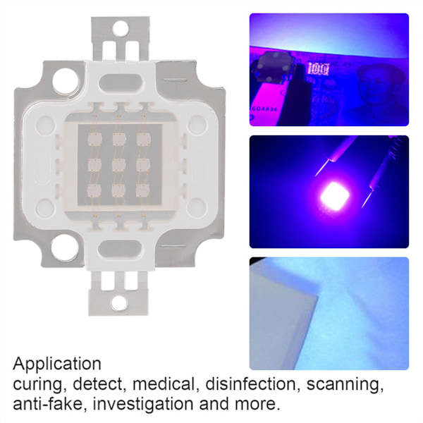 10W UV Lilla LED COB Integrerede Chips - 395-400nm Ultraviolet Lampeperler til Forbedret Belysning