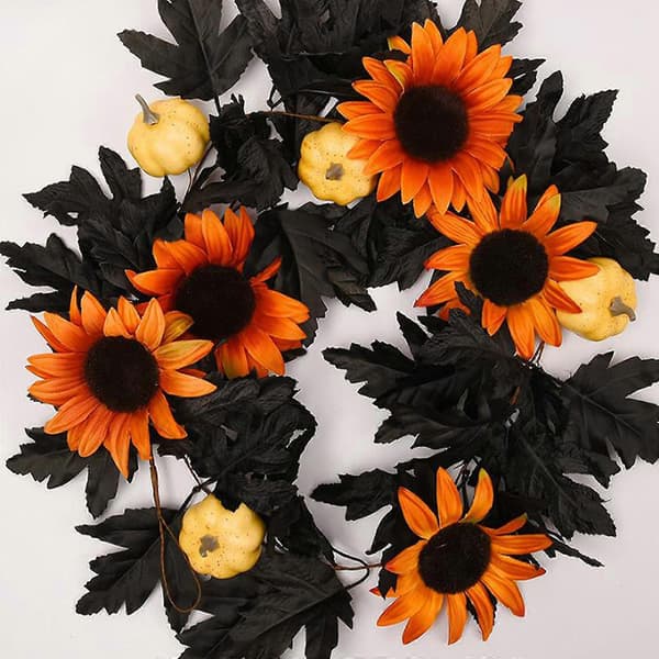 1.8m Artificial Maple Leaf Vine Wall Decoration for Thanksgiving & Halloween