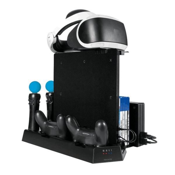 Bærbar 3 i 1 opladningsdock-laderbase til PS4 Slim Pro VR