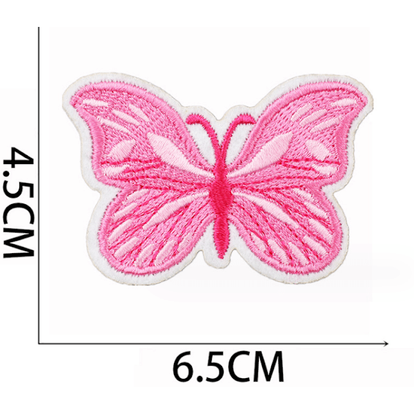 20 stycken broderade strykjärnspåsar rosa, broderade självhäftande strykjärnspåsar, sy-på-dekaler för kläder, ryggsäckar, jeans, hattar, reparation och dekoration