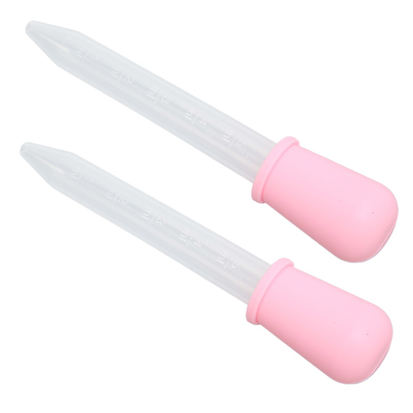 2-pakks Silikon Overførings-pipetter - Kalibrerte væskedråpere for Laboratorium & DIY Kunst (Rosa)