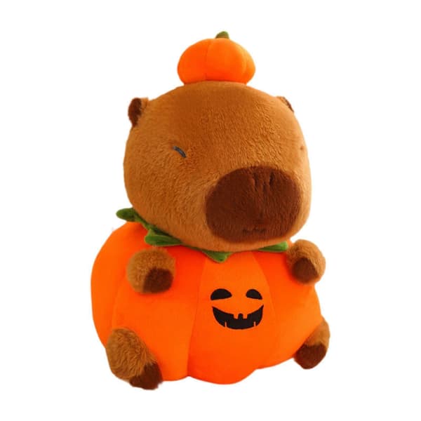 Plys Græskar Capybara Udstoppede Capybara Legetøj Sofapude Rumindretning Blød Capybara 25cm