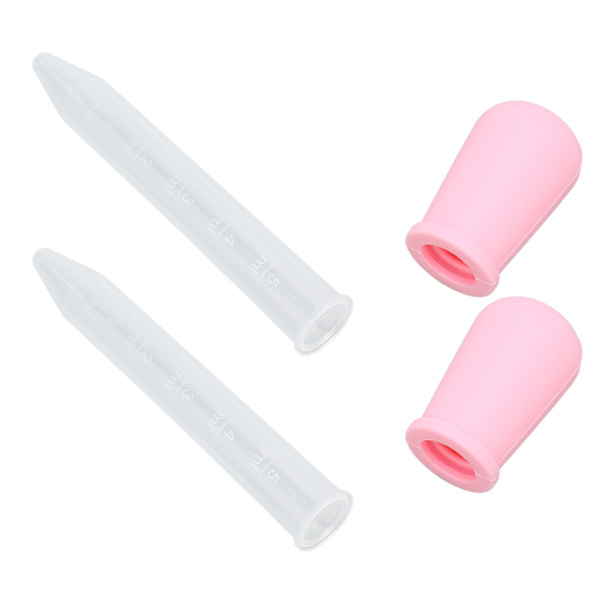 2-pakks Silikon Overførings-pipetter - Kalibrerte væskedråpere for Laboratorium & DIY Kunst (Rosa)