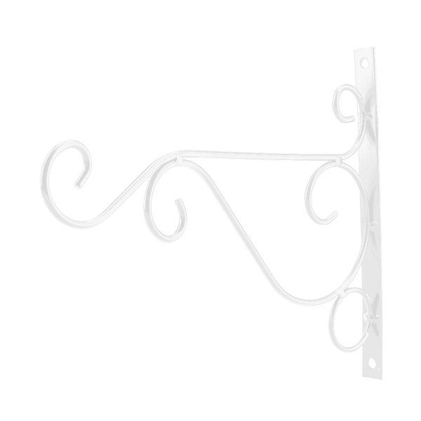 Vit Väggfäste för Växtställ i Järn - Dekorativ Blomkrok för Hem & Trädgård - 30x21cm
