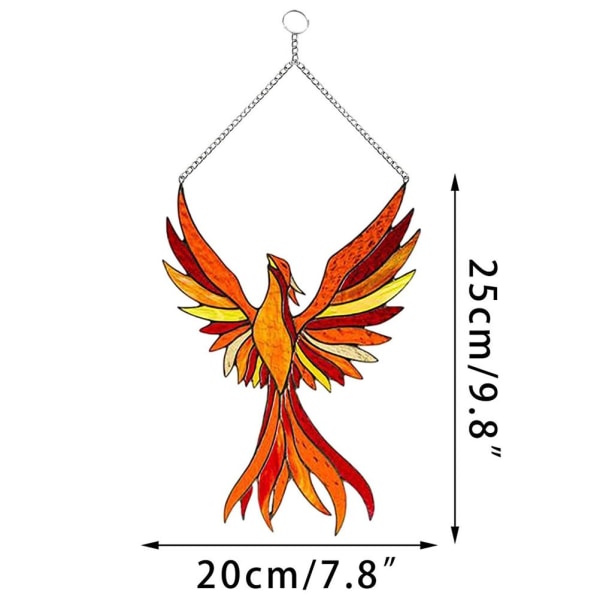 1 stycke akryl eld phoenix fågel trädgård ornament bild färg