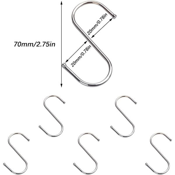 5 stk kroker i rustfritt stål, opphengskrok, kjøkkenkroker, for bad, kjøkken, soverom