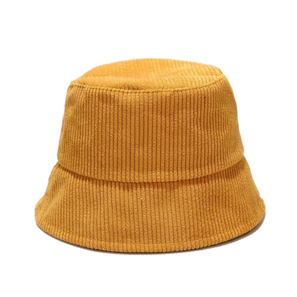 Ren Farve Vintervarm Spandhat Åndbar Corduroy Fiskerhat til Kvinder Mænd Pinwale Corduroy Gul M(56‑58cm/22.05‑22.83in)