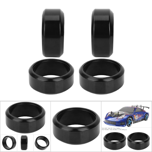 4 st 26mm RC Drift Hård Däck för HSP 1:10 RC Driftbil Del Tillbehör (01)
