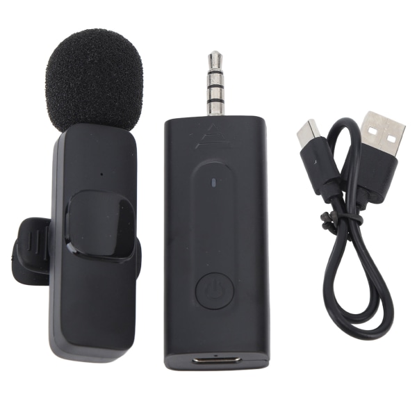 Trådløs Lavalier Mikrofon 3,5 mm Modtager Anti Interferens Auto Noise Reduction Lapel Mic til Live udendørs brug- W