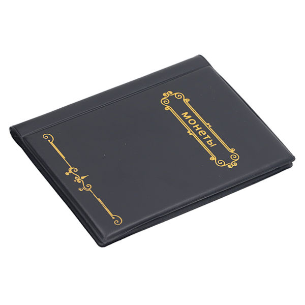 Myntsamlingsalbum PVC Slitsterkt Lett Bærbar Myntholderbok for Samlere Svart