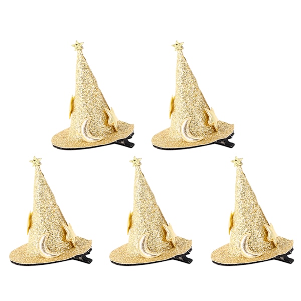 5 Mini Hexehatte Hårnåle - Søde Hårklemmer til Cosplay, Kostumetilbehør og Halloween Party Dekoration