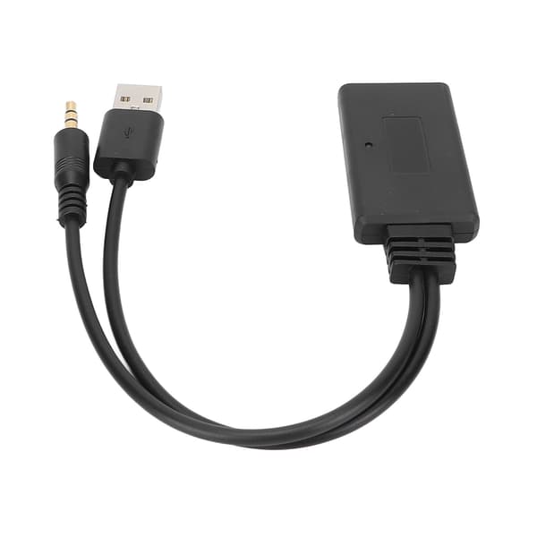 Bil Bluetooth 5.0 AUX-mottaker 3.5mm Jack Stereo Adapter med Mikrofon