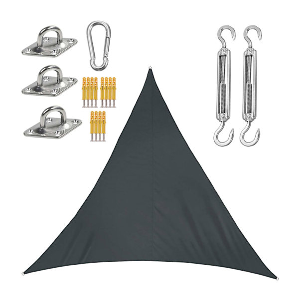 Triangulär solsegel 3*3*3 meter (svart) inklusive tillbehör