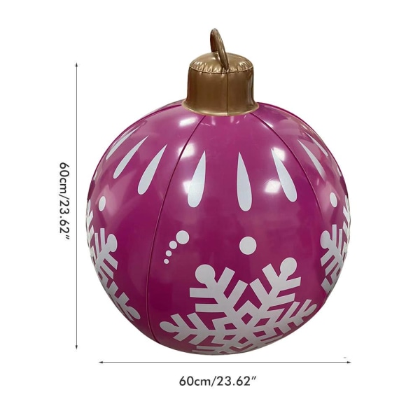 Julekule i oppblåsbart PVC, julepynt, personlig dekorasjon, 60 cm, julefestkuler