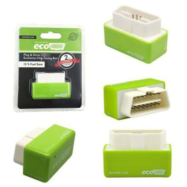 Eco OBDII Universal Drivstoffbesparende Tuning Box Chip for Bensin - Grønn
