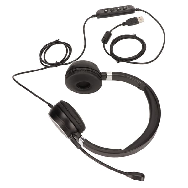 USB PC-headset for kundesenter med mikrofon demping og volumjustering