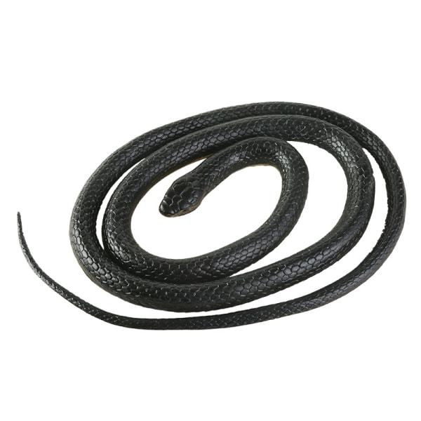 Väärennetty realistinen kumikäärme 120 cm musta käärme