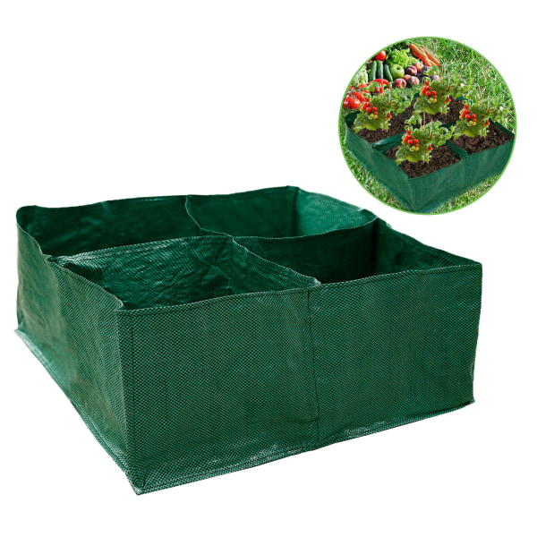Fortykket PE multi-spesifikasjon potet plantepose, stor kapasitet, fire-roms barnehagepose, vakker plantepose (produktstørrelse: 60*60*25cm)
