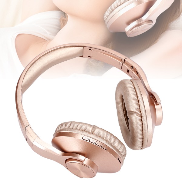 BT602 Lättvikts Trådlösa Bluetooth 4.2 Spelheadset ABS On-Ear Hörlurar Stereo Guld