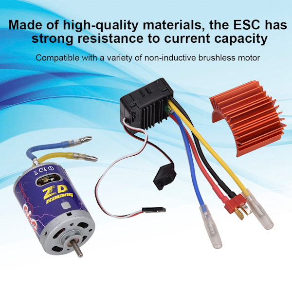 Kestävä 540 Harjattu Moottori 45A ESC Set Kit 1/10 RC Buggy Truggy Truck Crawlerille Oranssi