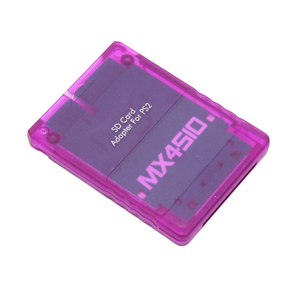 Lagerkort Adapter Transparent Plug and Play Professionel Spilkonsol Hukommelseskortlæser til PS2 Lilla
