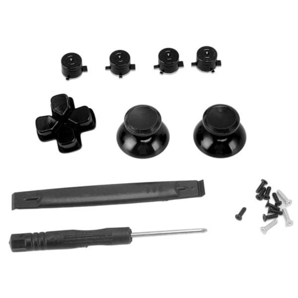 Knappesett for utskifting av aluminiumlegering Dpad-knapper for PS5-kontrollertilbehør Svart