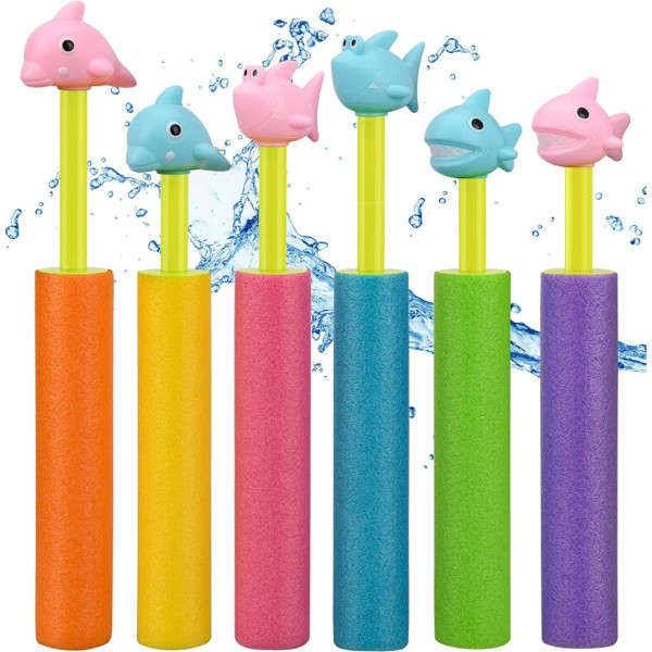 6 STK skumvannpistol for barn og voksne, vannpistoler og hagler for sommer utendørs svømmebasseng strandhage