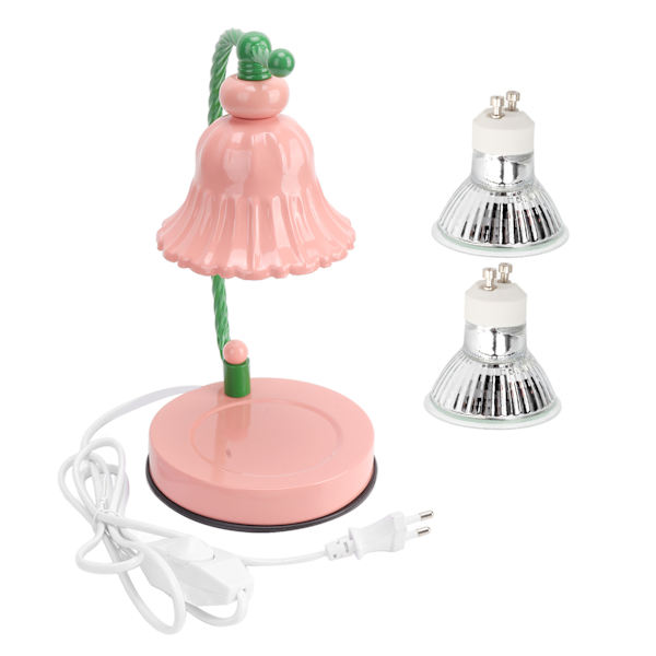 Dimbar Stearinljusvärmare med 2 Glödlampor - Rosa Smältande Ljus för Heminredning, 110-240V EU-kontakt, 220V Ljuskälla, Perfekt för Avkoppling