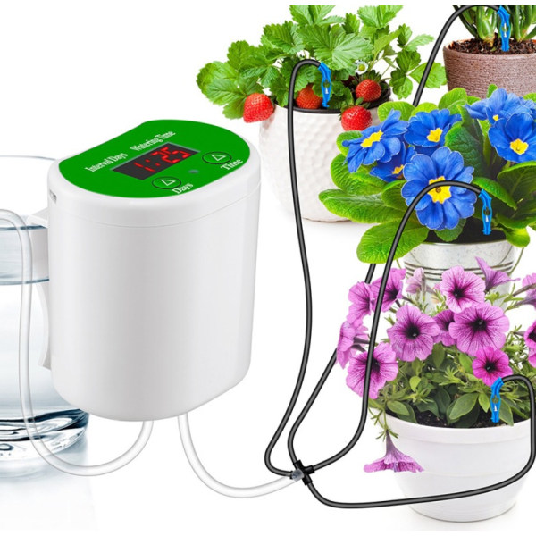Automatiskt växtbevattningssystem för 12 krukväxter inomhus Inhemska bevattningsverktyg med Alersondes USB laddad